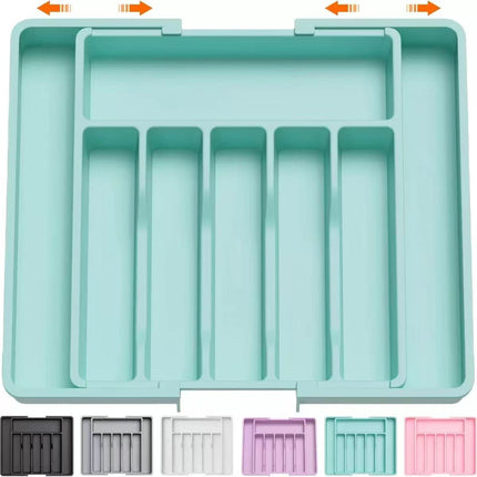 TEMU Cross-border New Expandable Utensil Tray Extended Tableware Storage Box Home Amazon