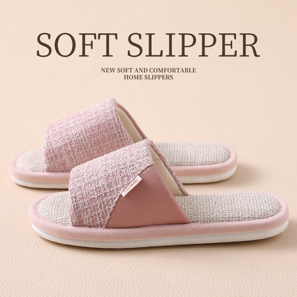 Linen Slippers for Men 2025 New Summer Indoor Home Soft-Soled Non-Slip Breathable Deodorant Cotton and Linen Slippers for Men