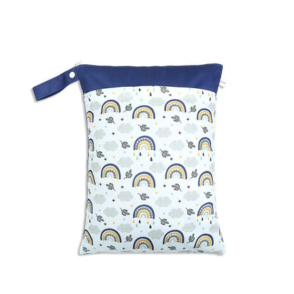 Ins Baby Room Decoration Rainbow Storage Dustproof Hanging Bag Baby Diaper Bag Wetbag Dry and Wet Separation 30*40