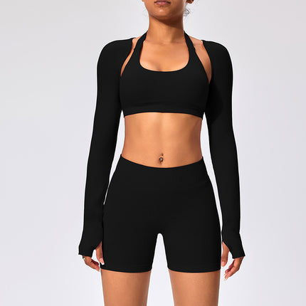 Shawl Yoga Wear for Women, Autumn Quick-Drying Tops, Women's Sports Fitness Jackets, Cardigans, Elegant, Breathable, Slimming Look Waistcoats