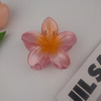 8cm foundation white heart plumeria clip