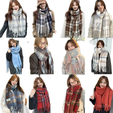 Factory Mixed Batch New Plaid Scarf Women's Winter Ins All-match Student Scarf Warm Cashmere Korean Style Scarf