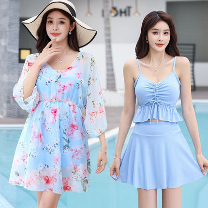 New plus size Swimsuit Women's Hot Spring Belly Covering Slim Split Bags Three-Piece Set 40.00 kg-100.00 kg chubby girl