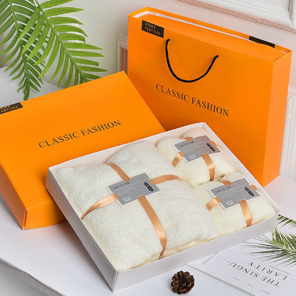 Coral towel bath towel three-piece business opening activity gift box suit company wedding gift accompanying staff