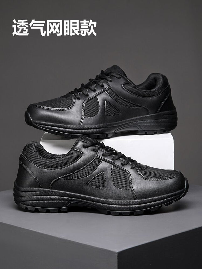 New Style Training Shoes for Men, Black Wear-Resistant Running Shoes, Physical Fitness Shoes, Large Size Training Fire Shoes, Liberation Shoes, Construction Site Rubber Shoes