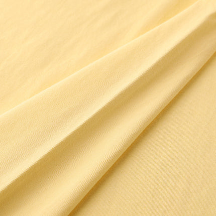Combed 220g Apricot Pure Color Pure Cotton Round Neck Short-Sleeved T-Shirt for Men and Women Simple Thick Blank Top Ice Cream Color