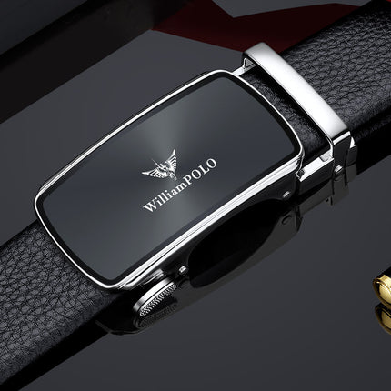 King Paul Belt Men's Genuine Leather Automatic Buckle Business Simple Belt Alloy Trousers Belt Men's High Sense