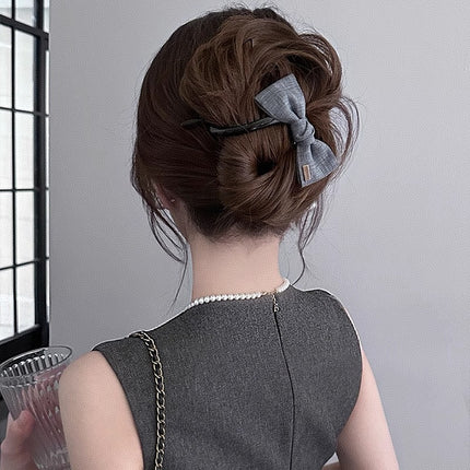Cross-Border Denim Bow Twist Clip High-End Hair Clip for Women with Hair on the Back of the Head and Elegant Headwear