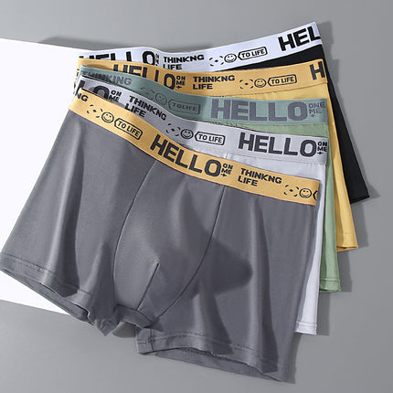[New Hot Products] Men's Underwear Men's Boxer Briefs Youth Mid-Waist Boxer Briefs Boys' Large Size Pants Shorts