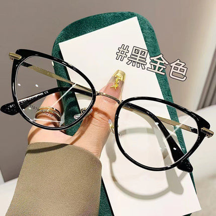 European and American retro cat's eye myopia glasses women's professional can be equipped with power lenses flat lens small frame eye frame