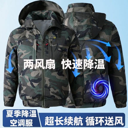 Summer Cooling Air-Conditioned Clothing, Heatstroke Prevention and Cooling, Construction Site Workers' Labor Protection Workwear, Same Style Outdoor Welder Clothing for Men and Women