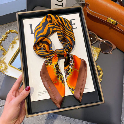 70cm Imitation Silk Square Scarf Fashion All-match Silk Scarf Professional Scarf Korean Style Neck Protection Scarf Decorative Small Square Scarf