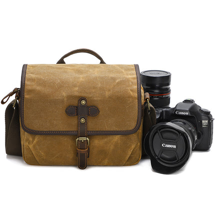 Cross-Border Canvas Shoulder Camera Bag Slr Digital Bag Photography Bag Outing Casual Lens Bag Wear-Resistant Crossbody Bag