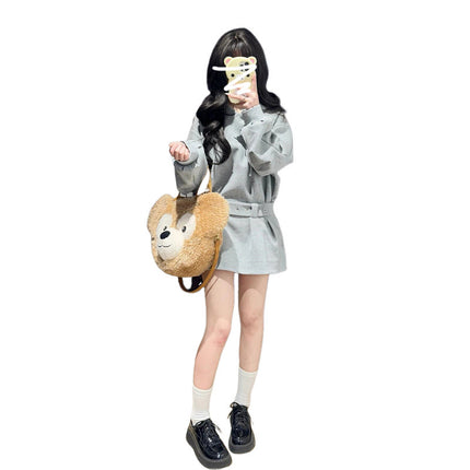 French gray hooded sweater long sleeve dress early spring 2025 new spring temperament wear waist skirt