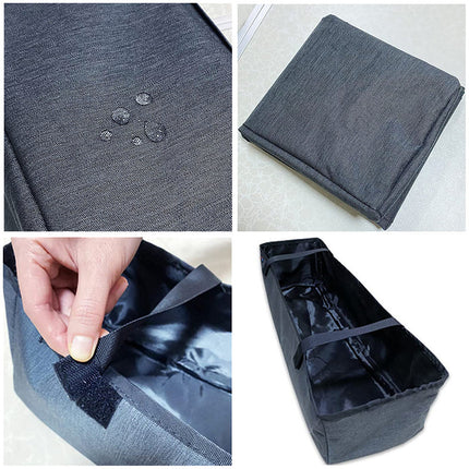 Factory wholesale die-cutting machine dust cover 300D cationic side three pockets