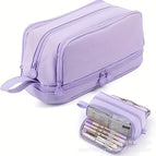 Oxford cloth four-open pencil case [purple]