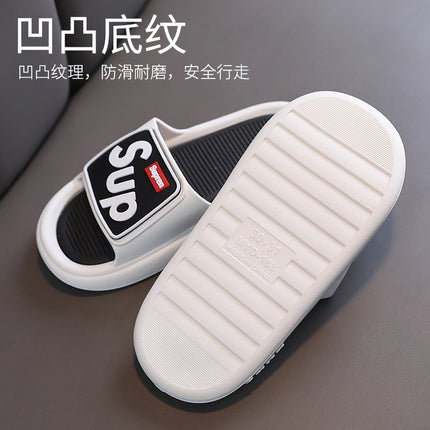 Letter sup drooping home slippers men's and women's summer indoor non-slip deodorant soft bottom Bath sandals