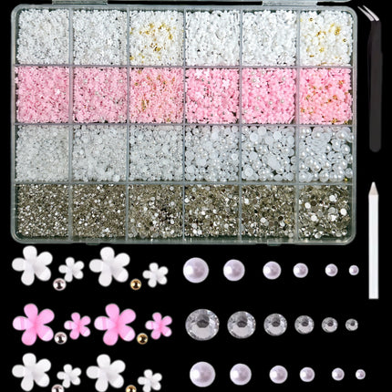 24 grid cartoon nail accessories mix cute cookies donuts candy nail accessories diy handmade material box