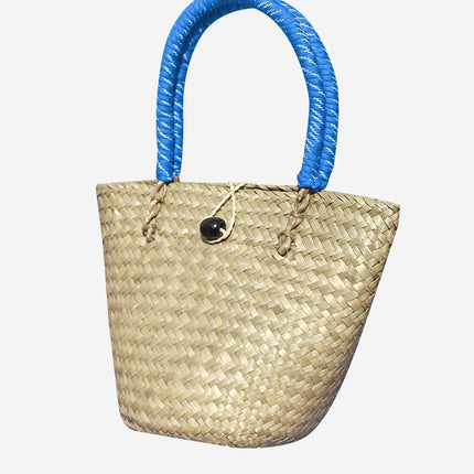 Women's Shoulder Beach Bag New Woven Bag Straw Tote Bag Korean Style Fashion Women's Bag Vegetable Basket Handbag Factory