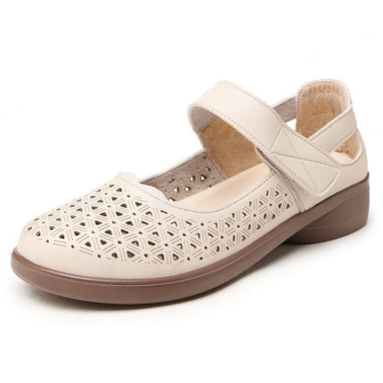 Mom's Shoes, Sandals for Middle-Aged Women, Comfortable for Summer, 2026 New Model, Non-Slip Soft-Soled Women's Leather Shoes, Clogs, Single Shoes