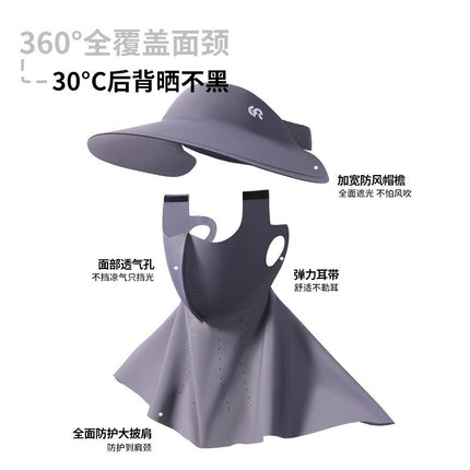 Full Face Sun Protection Mask for Women, Uv Protection Summer Cycling Sunshade Mask, Face Protection Facekini, Breathable Style