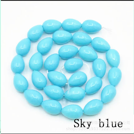 Europe and the United States in stock wholesale 9x 13mm water drop glass beads paint beads do not peel loose beads DIY jewelry accessories