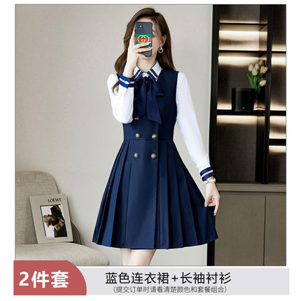 Kindergarten teacher garden clothes interview clothing dress suit group kindergarten teacher fashion temperament early education overalls women