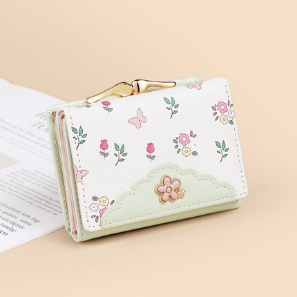Simple Girls Ins Wallet Cute Fresh-style Puleather Portable Card Bag Large Capacity Multi-card Coin Wallet