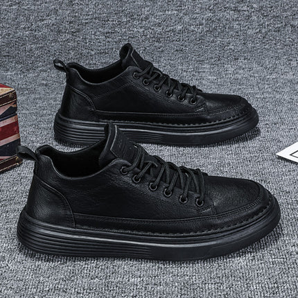 Men's Shoes Summer 2024 New Business Dress British Fashion Casual Sports Board Shoes Men's Black Leather Shoes