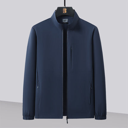 Men's Lightweight Breathable Stand Collar Jacket 2025 Summer New Men's Middle-Aged and Elderly Business Casual Jacket