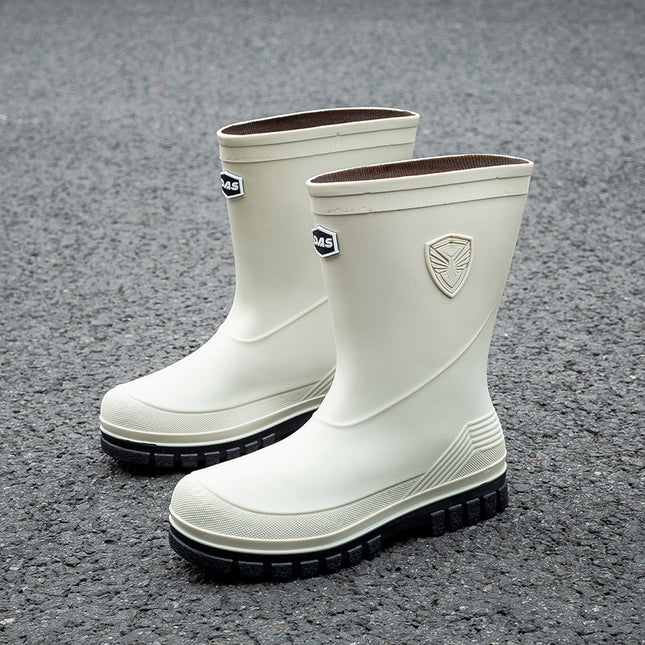 Men's Fashionable All-match Mid-barrel Japanese Rain Boots Outer Wear Thick Bottom Wear-resistant Kitchen Fishing Anti-slip Waterproof