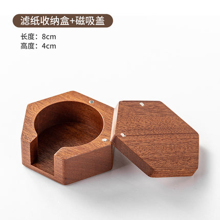 Round Italian Coffee Extraction Filter Paper Storage Sabri Wood Solid Wood Storage Base 58/53/51mm Universal