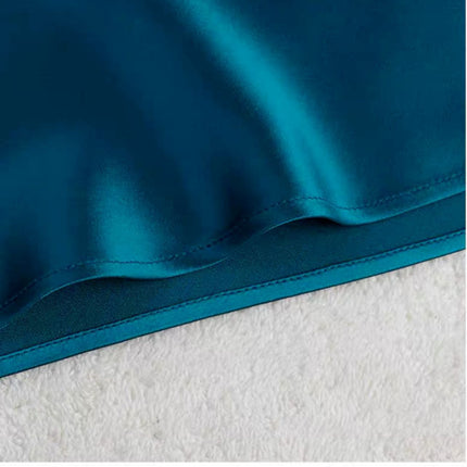 Elastic Waist Triacetate Skirt for Women Peacock Blue Short Mid-Length Slim Elegant Ol Draped Fishtail Aa Version