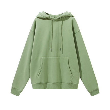 Men's Autumn and Winter 345g Pure Color Hoodie Thickeneded and Velvet Oversize Brushed Men's Hooded Sweatshirt Thickeneded and Warm