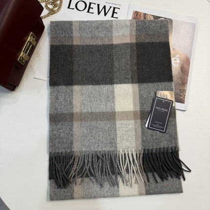 Solid Color Scarf Women's Winter 2024 New Big Brand Korean Style Cashmere Wool Winter Warm Neck Shawl Ins Card