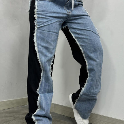 D8709 New Products on Aliexpress and Amazon, European and American Fashion, Unique Women's Clothing, Women's Pants, Patchwork Jeans for Sale