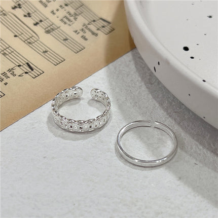 s925 sterling silver plated ring Women's wholesale niche women's high-end sense ins style simple ring light luxury retro ring wholesale