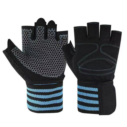 Fitness Gloves Half-Finger Men's and Women's Non-Slip Breathable Summer Weightlifting Hand Guards Dumbbell Equipment Training Long Wrist Cycling Gloves
