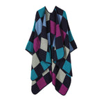Multicolor checkered-lake blue / 160-135cm