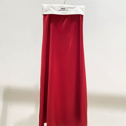 【Zhihetang】High-Waisted Satin Acetate Skirt 2026 Spring/Summer Bodycon Fishtail A-Line Long Skirt Ice Cream Color