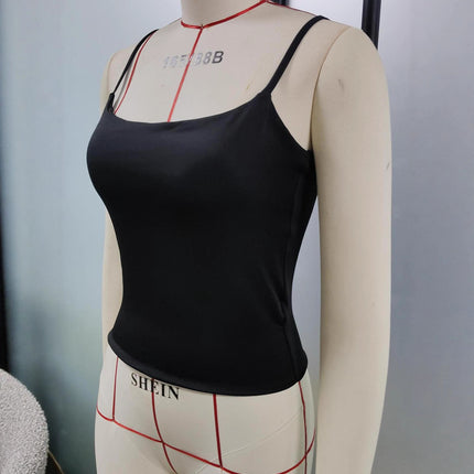 2025 Trendy Camisole Sexy Hot Girl Style Tight-Fitting Top with Chest Pads, Sleeveless Base Layer, Fashionable and Versatile