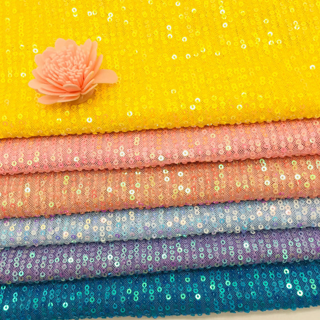 3mm straight sequins embroidered stretch mesh vertical embroidered beads fabric dress wedding dress stage clothing fabric wholesale