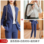 Blue striped jacket + 708 pants + 0581 white shirt / S