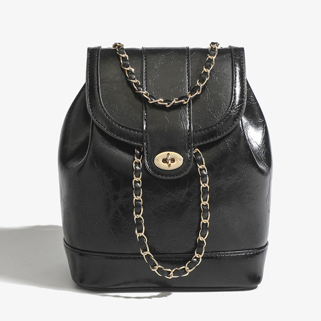 New Style Simple Chain Backpack High-end Korean Style All-match Backpack Girl's Chain Backpack