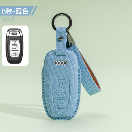 Suitable for Audi A6L Key Cover A8 Male A4L Male A7A3 Female Q3 Car Q5L Cowhide Q8 Shell Q7 Buckle Q2L Special Buckle