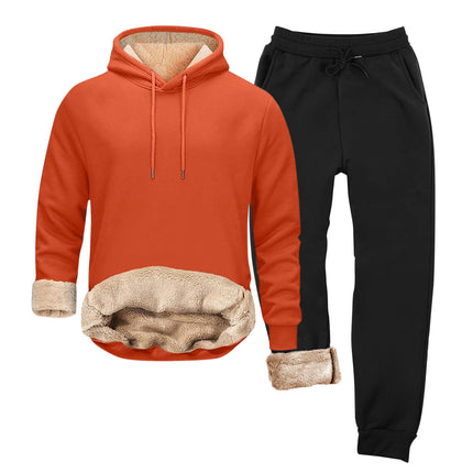 AliExpress cross-border autumn and winter new fleece-lined hooded sweater suit Europe and the United States leisure pullover hoodie foreign trade men's clothing