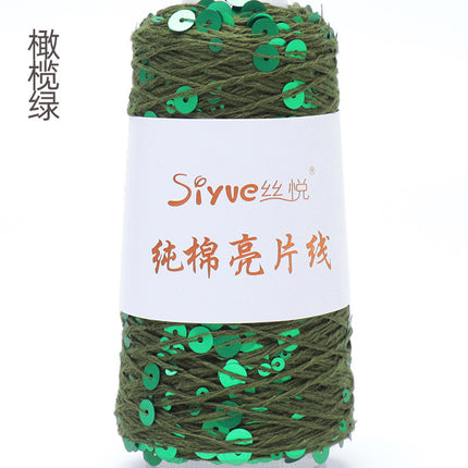 Siyue pure cotton sequined yarn size beads 3+6 hand-woven yarn tube yarn factory wholesale wool ball cross-border