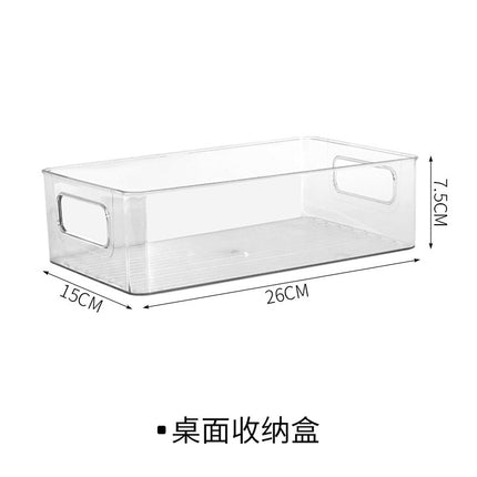 Transparent PET Storage Box Household Desktop Finishing Stackable Storage Basket Acrylic Desktop Storage Box Grocery Basket