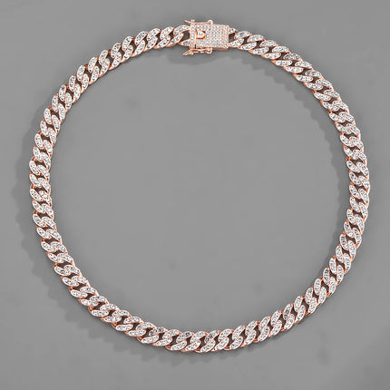 Full diamond Cuban chain European and American hipster hip-hop rap jewelry 10mm Cuban hip-hop jewelry wholesale necklace female Joker