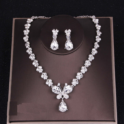 Bridal headdress suit hair accessories crown headband earrings wedding Korean wedding necklace jewelry wedding accessories wholesale